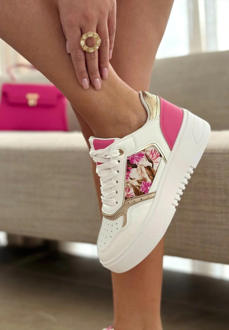 Sneakers avec motif rose - Aria