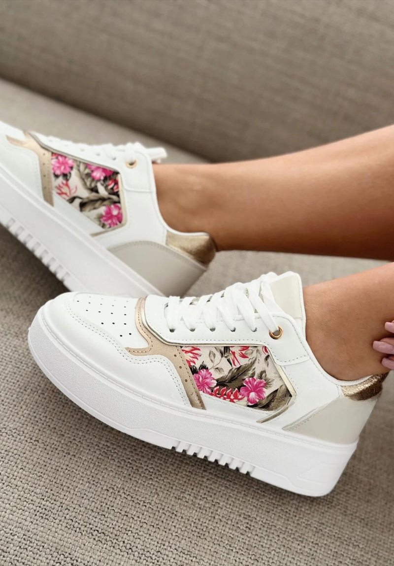 Sneakers avec motif blanc - Aria
