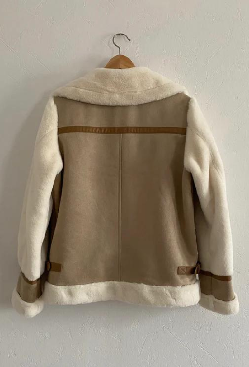 Veste en fourrure beige - Ancy