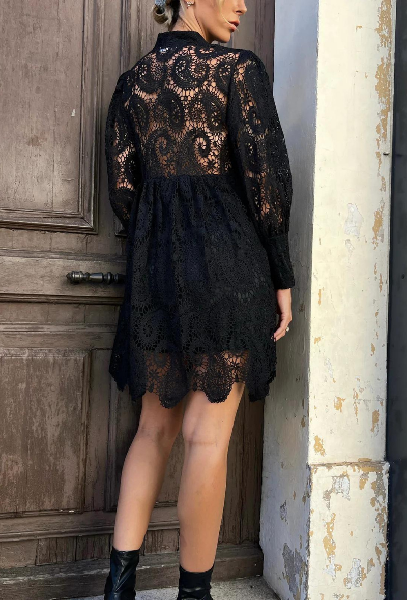 Robe courte dentelle bohème - Lopez