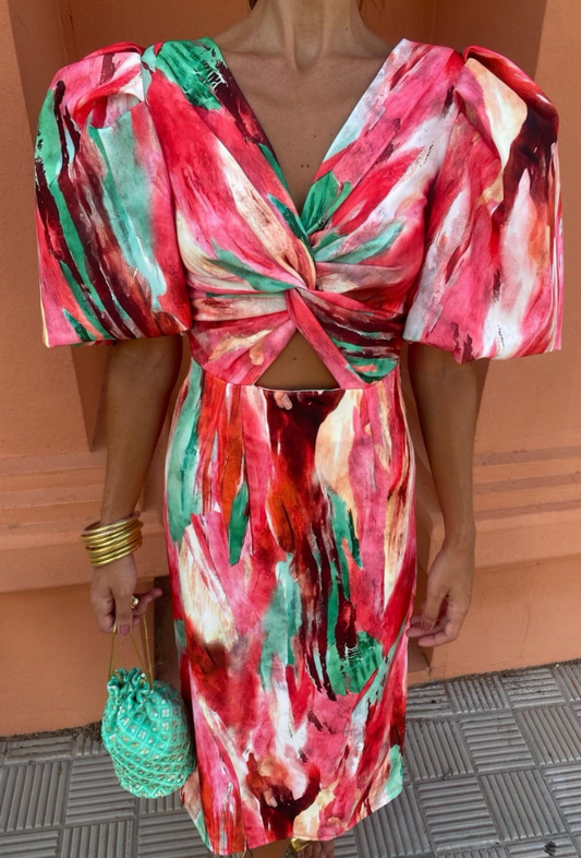 Robe imprimée à manches courtes - Veroli