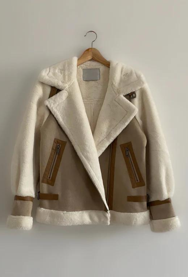 Veste en fourrure beige - Ancy