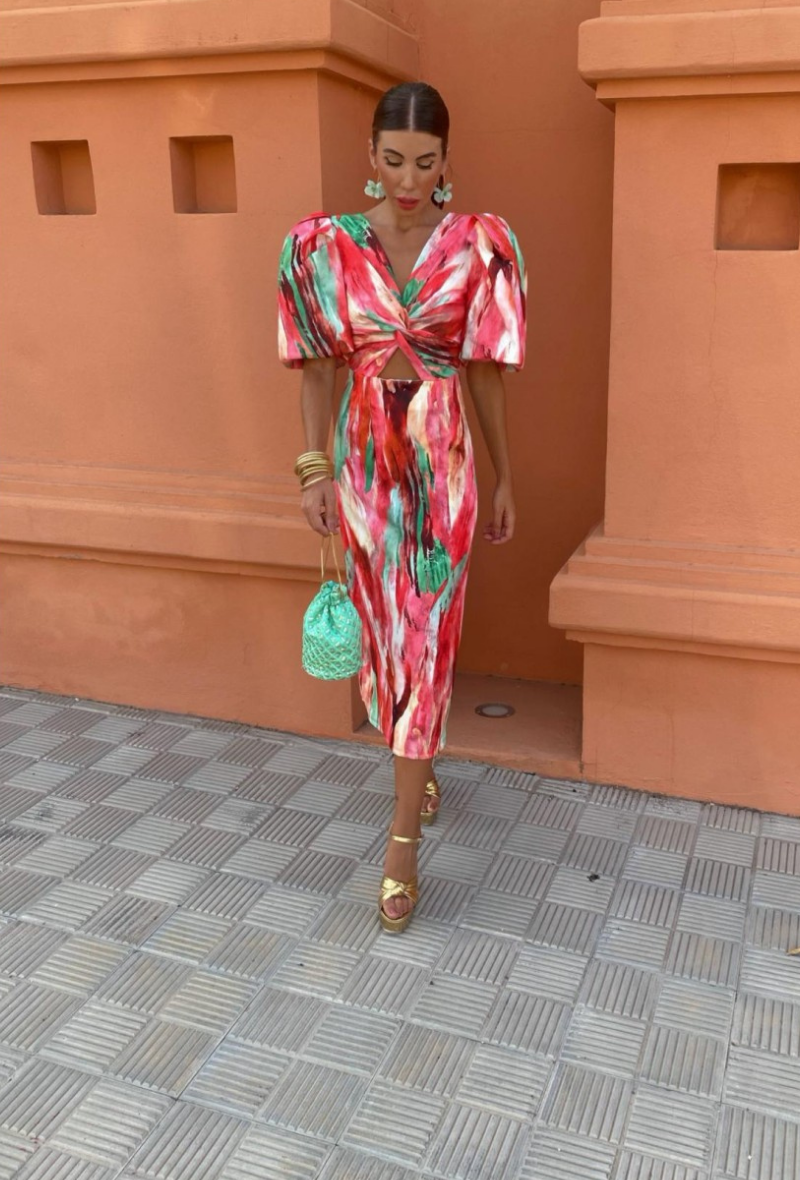 Robe imprimée à manches courtes - Veroli