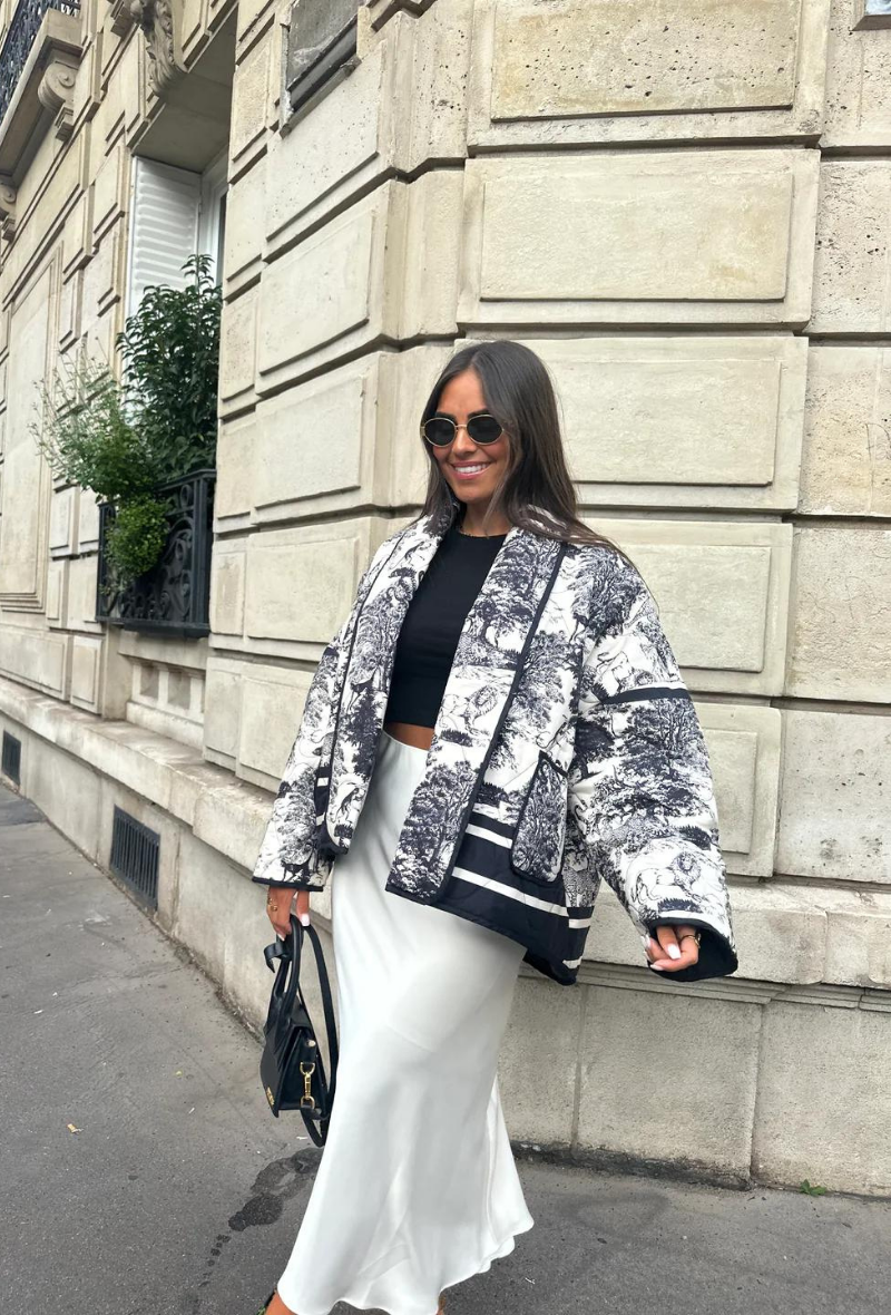 Veste imprimée avec motif noir - Camilla