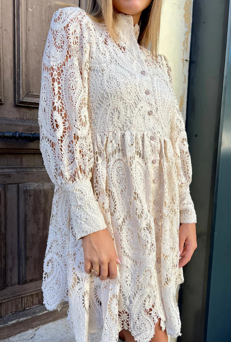 Robe courte dentelle bohème - Lopez