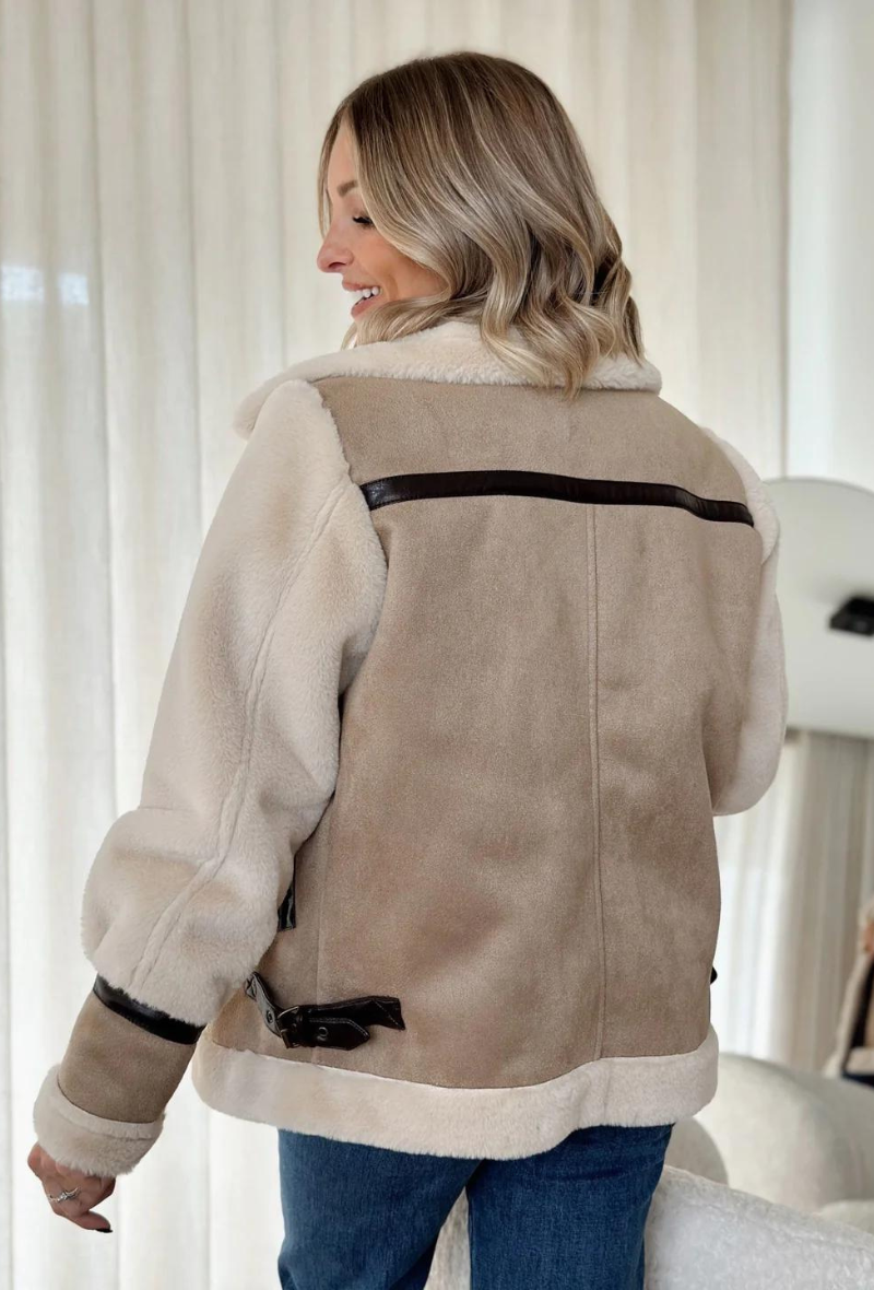 Veste en fourrure taupe - Ancy
