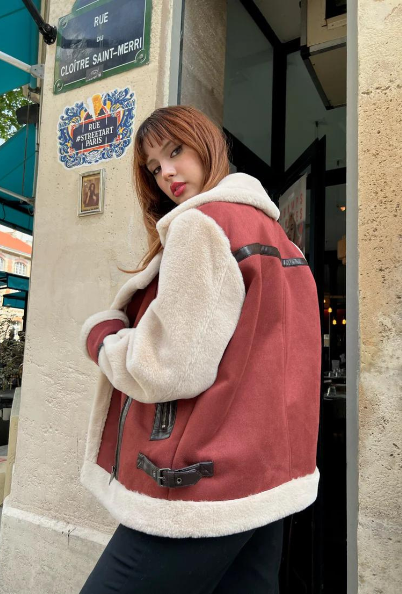 Veste en fourrure brique - Ancy