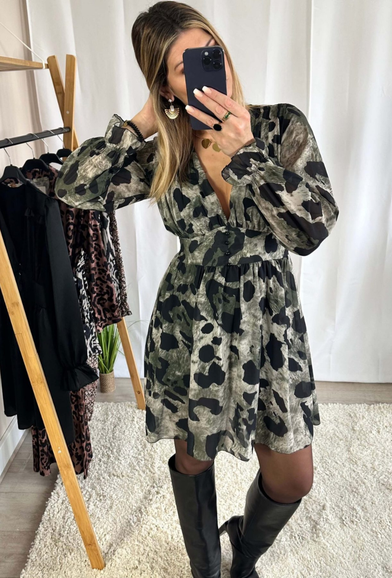 Robe courte kaki - Wickly
