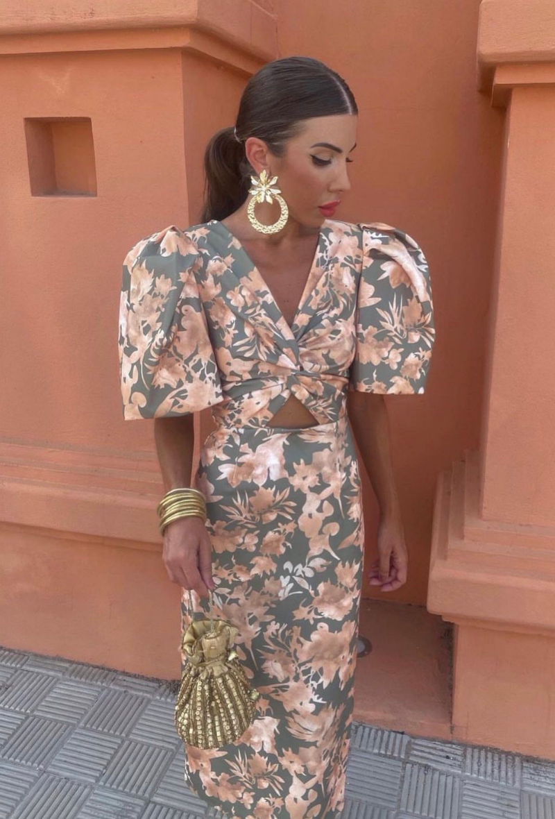 Robe élégante manche bouffante - Olivia