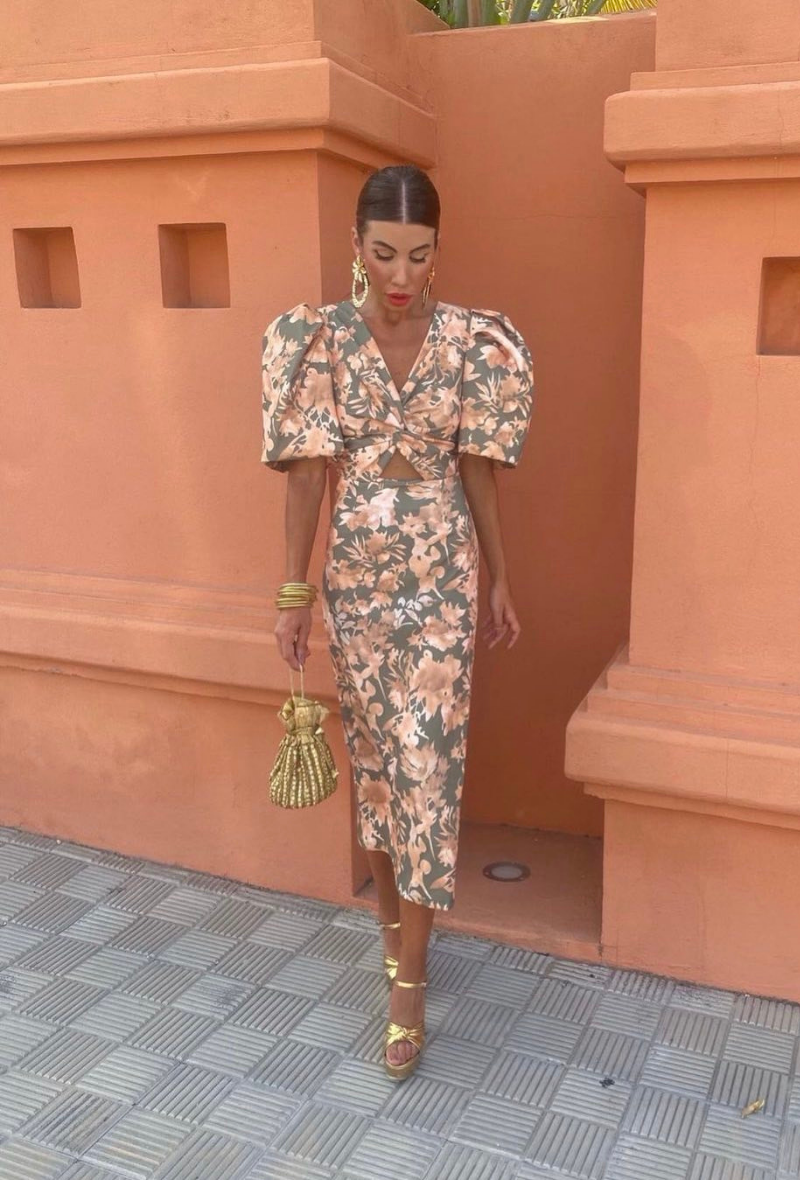 Robe élégante manche bouffante - Olivia