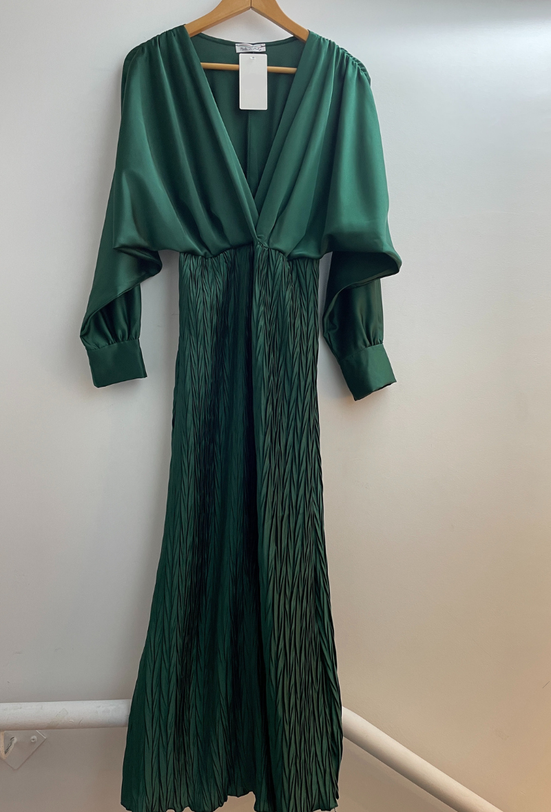 Robe longue cache-coeur en satin - Chanika