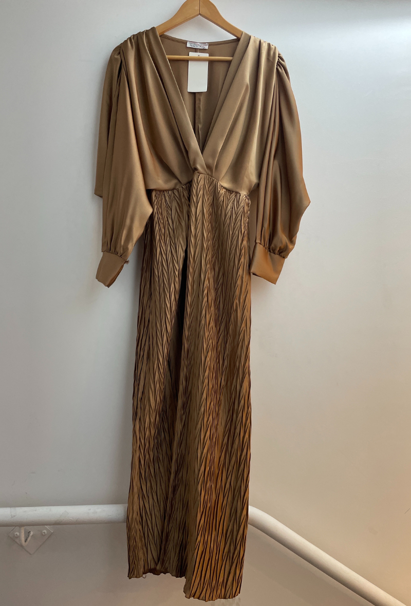 Robe longue cache-coeur en satin - Chanika