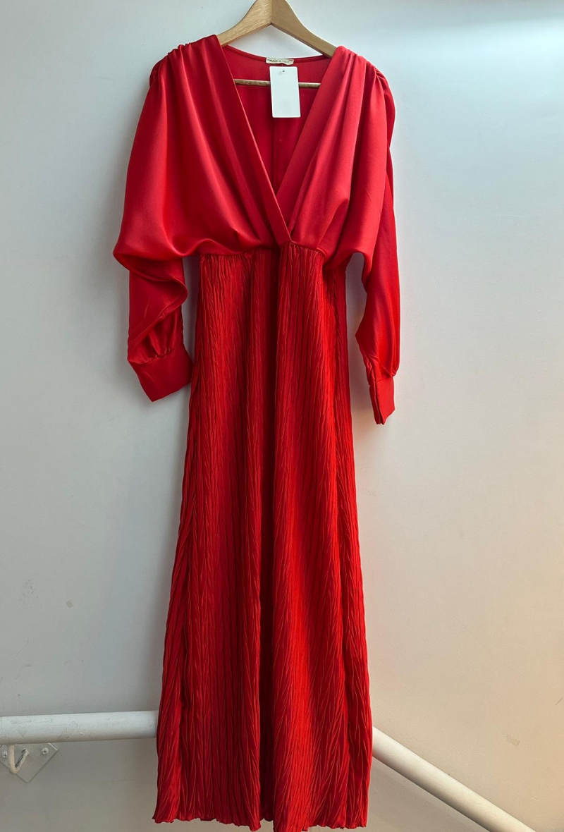 Robe longue cache-coeur en satin - Chanika