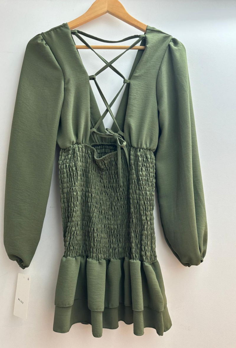 Robe courte uni Kaki - Zeyna
