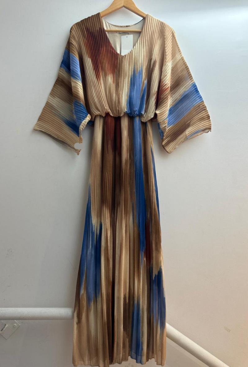 Robe longue imprimée plissé - Sanaa