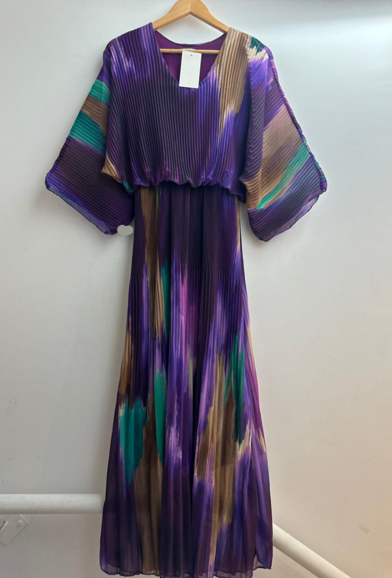 Robe longue imprimée plissé - Sanaa