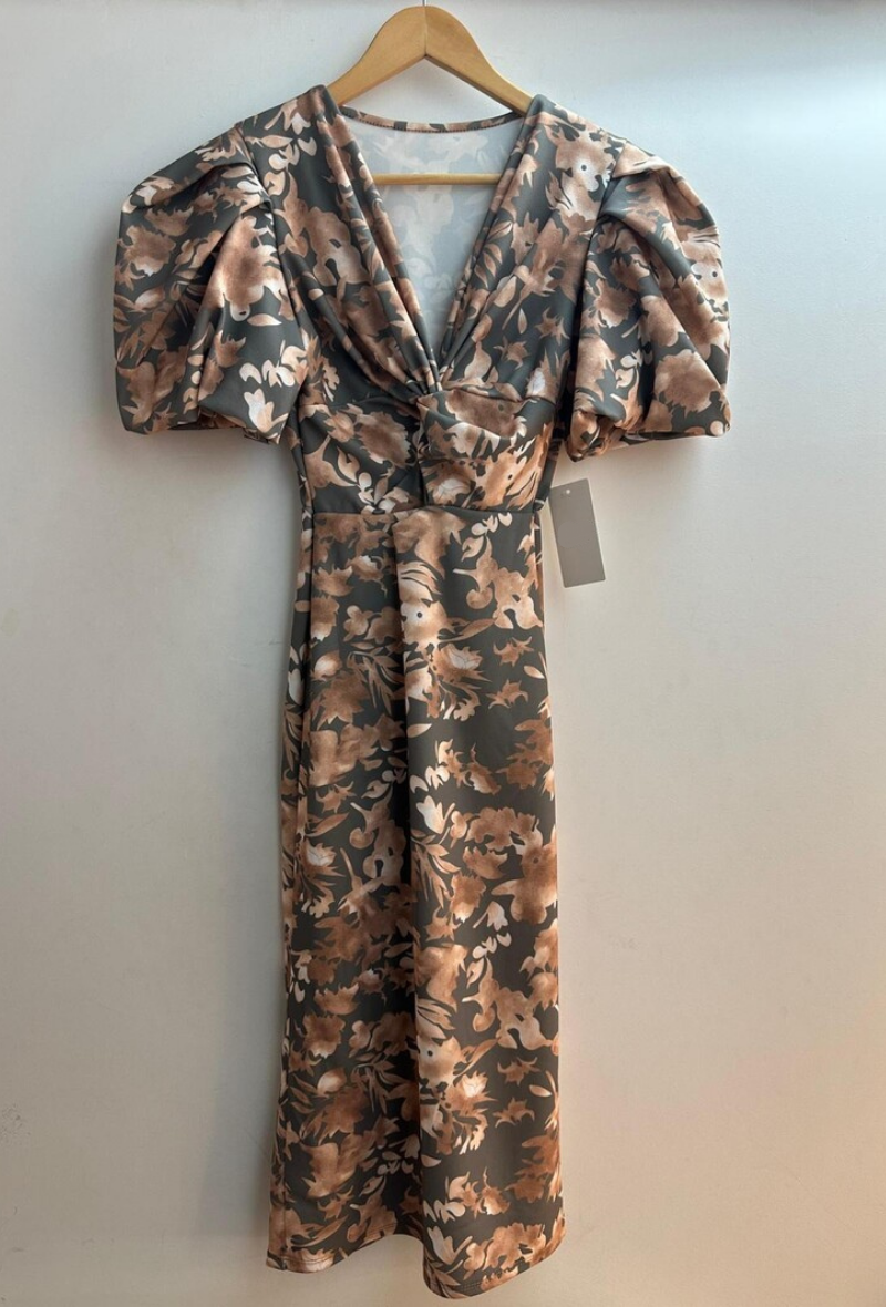 Robe élégante manche bouffante - Olivia