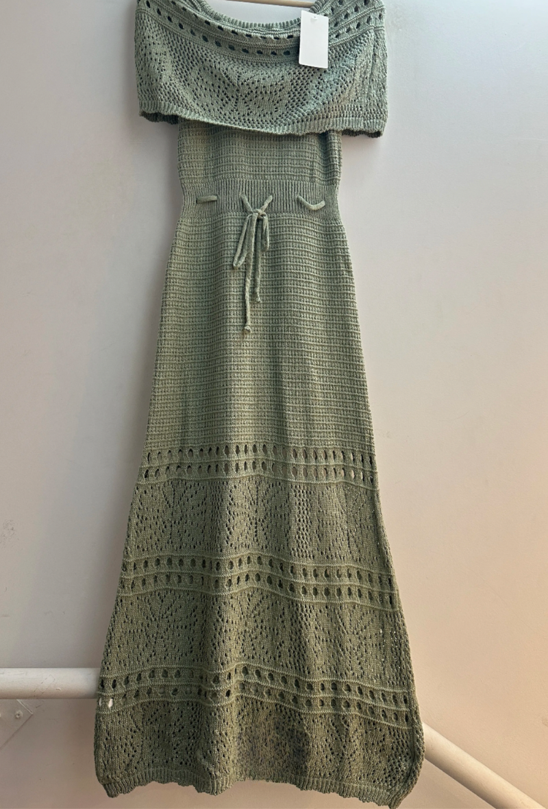 Robe longue bohème en maille crocheté dernier RÉASSORT - California