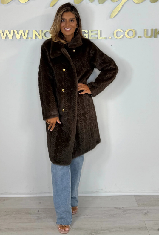 Manteau en fausse fourrure disponible aussi en beige - Victoria