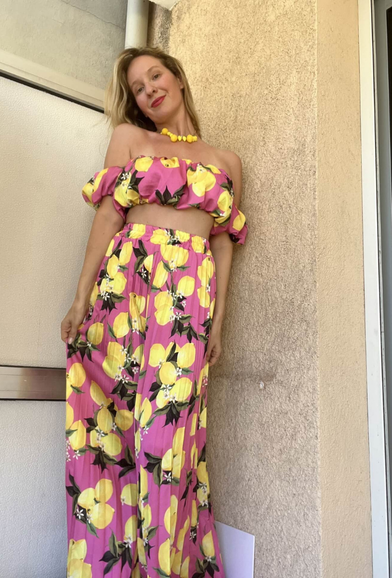 Ensemble pantalon palazzo et top - Citrina