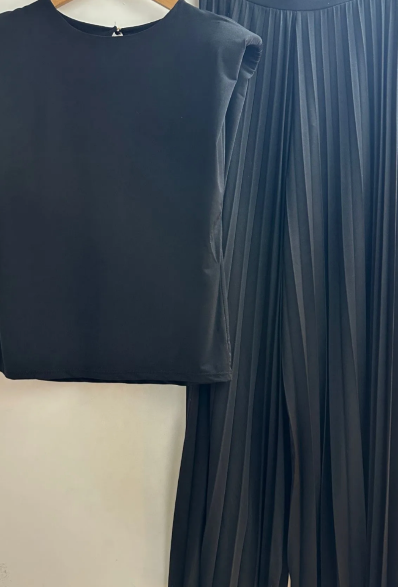 Ensemble haut et pantalon large plissé - Nelly