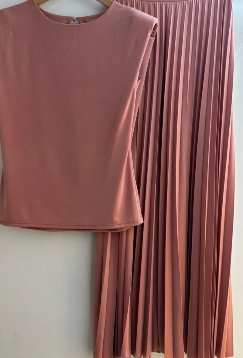Ensemble haut et pantalon large plissé - Nelly