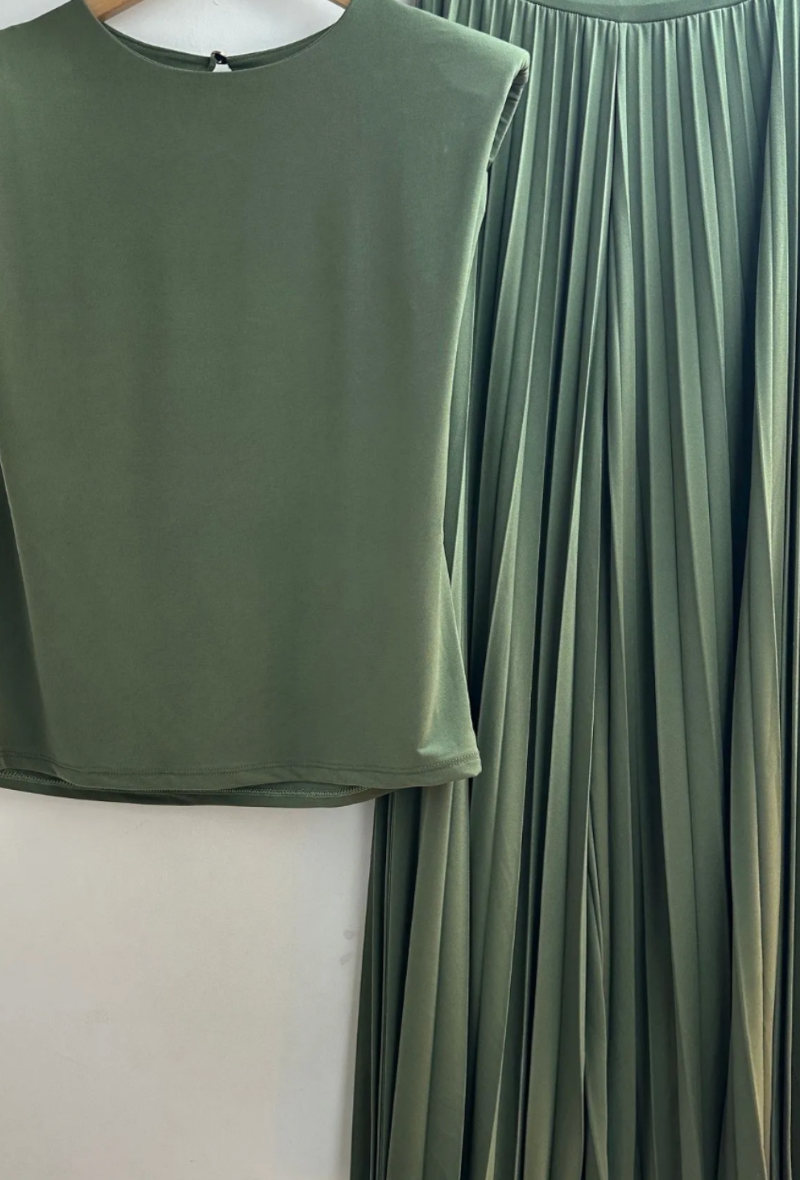 Ensemble haut et pantalon large plissé - Nelly