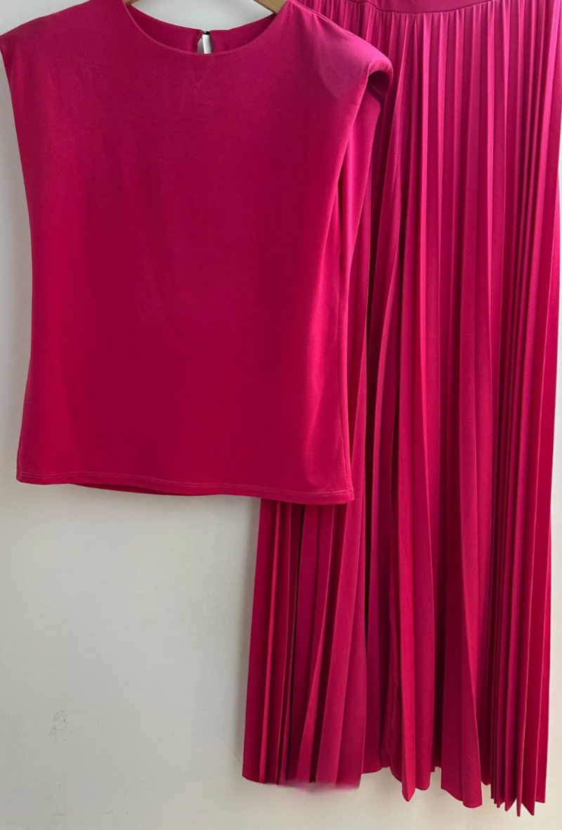 Ensemble haut et pantalon large plissé - Nelly