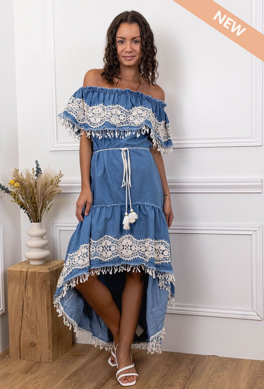 Robe à manches courtes motif mosaïques en coton - Maria