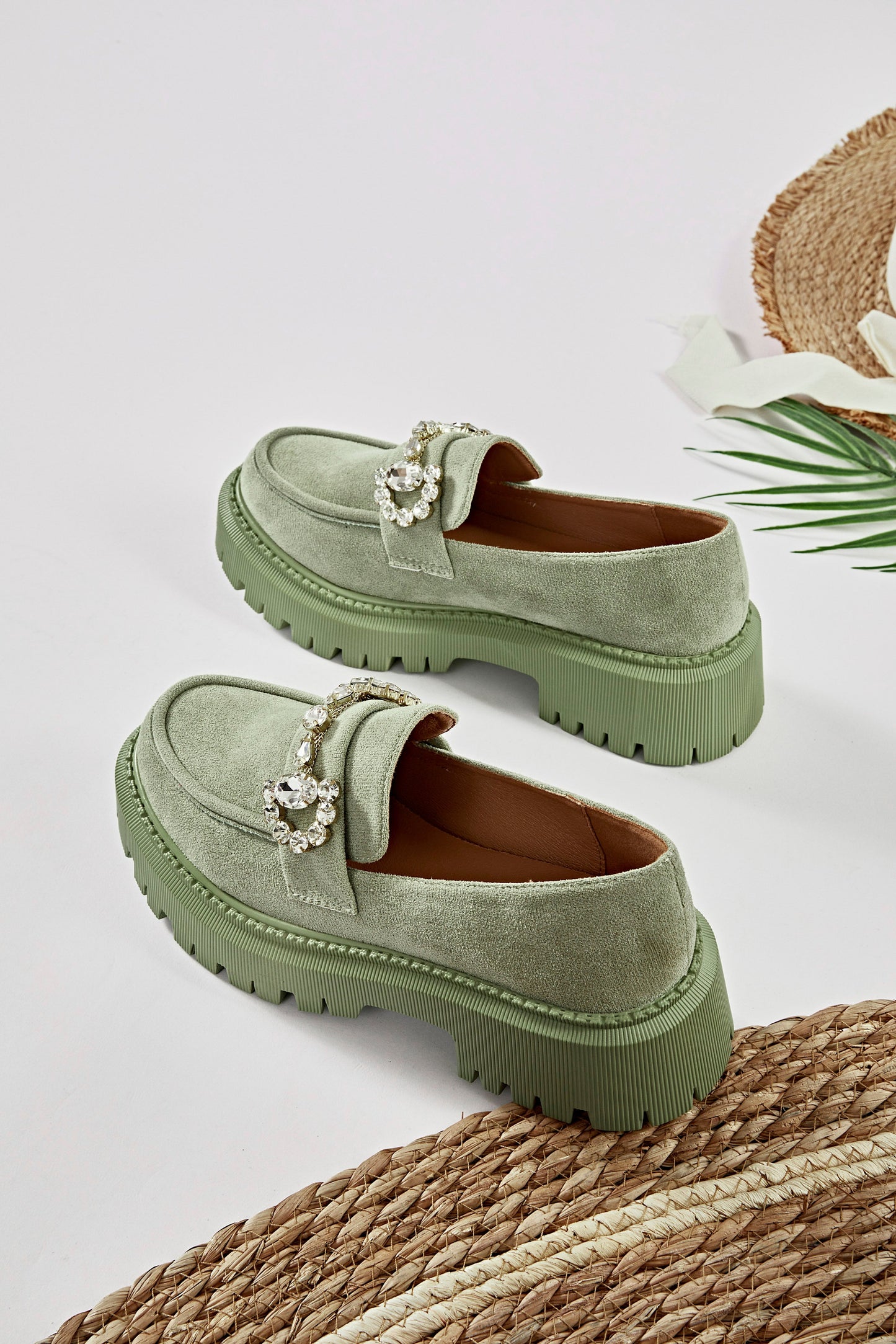 Pré-commande - Mocassins compensés - Vert