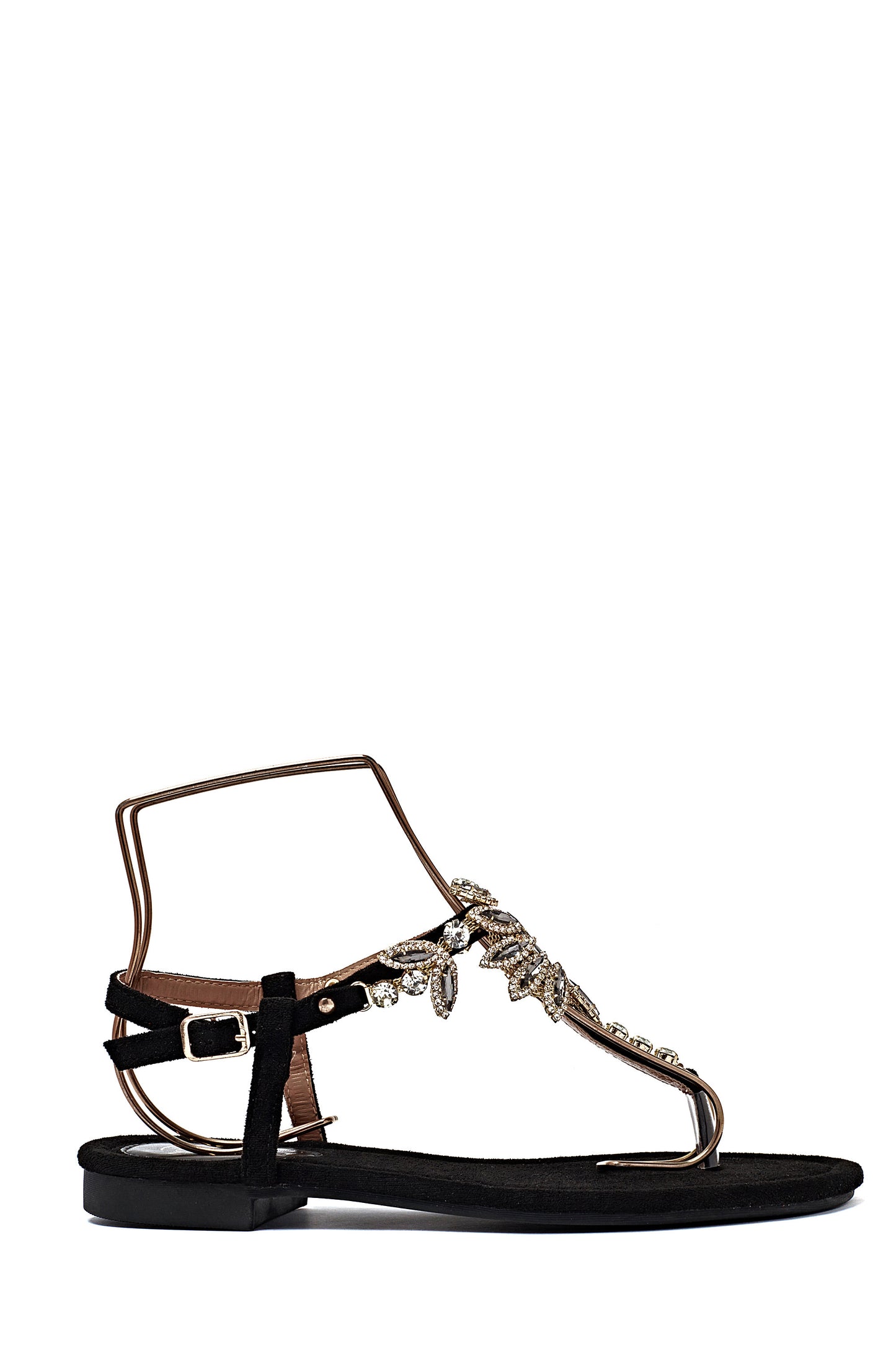 Sandales avec strass noir - Amélia