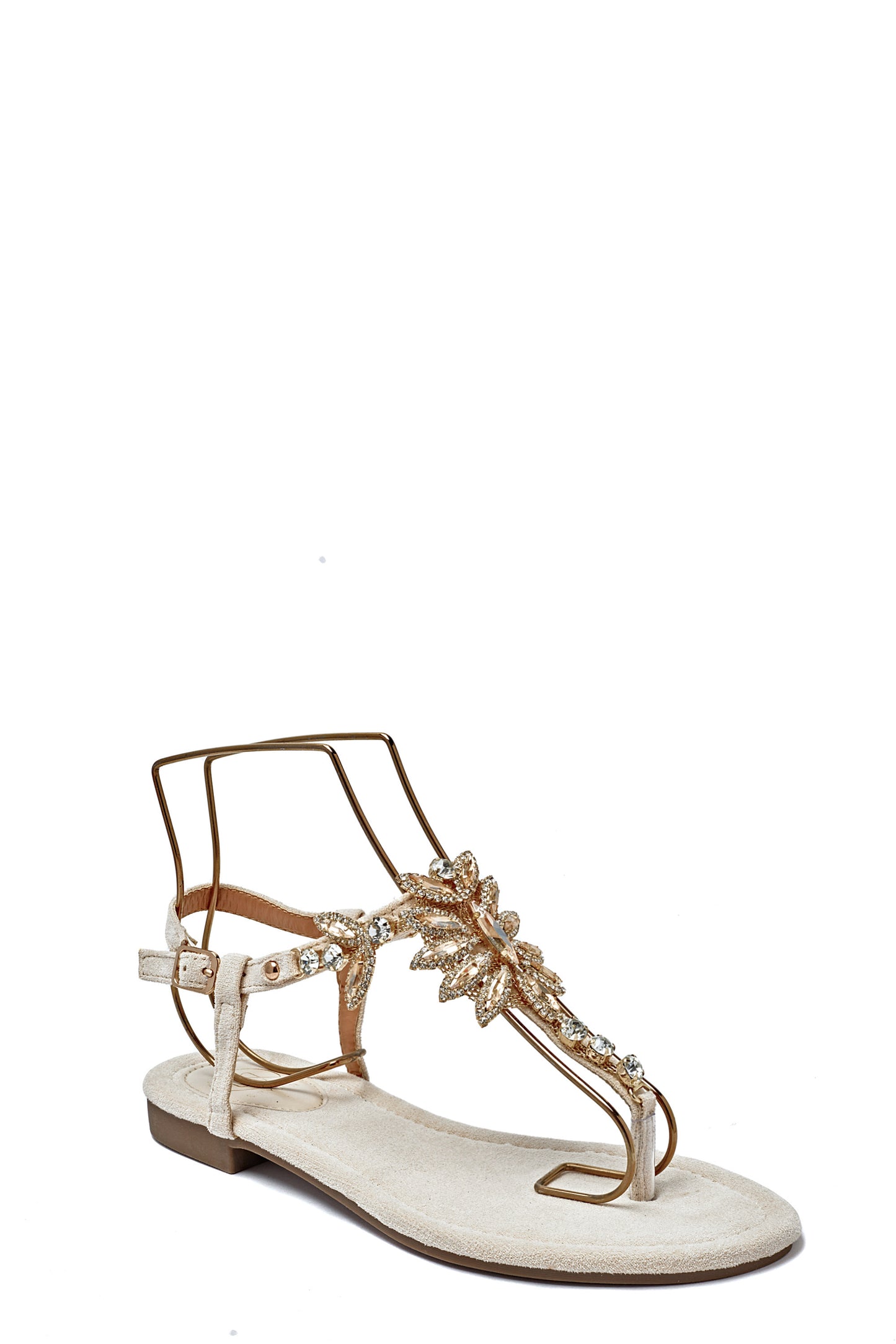 Sandales avec strass beige - Amélia