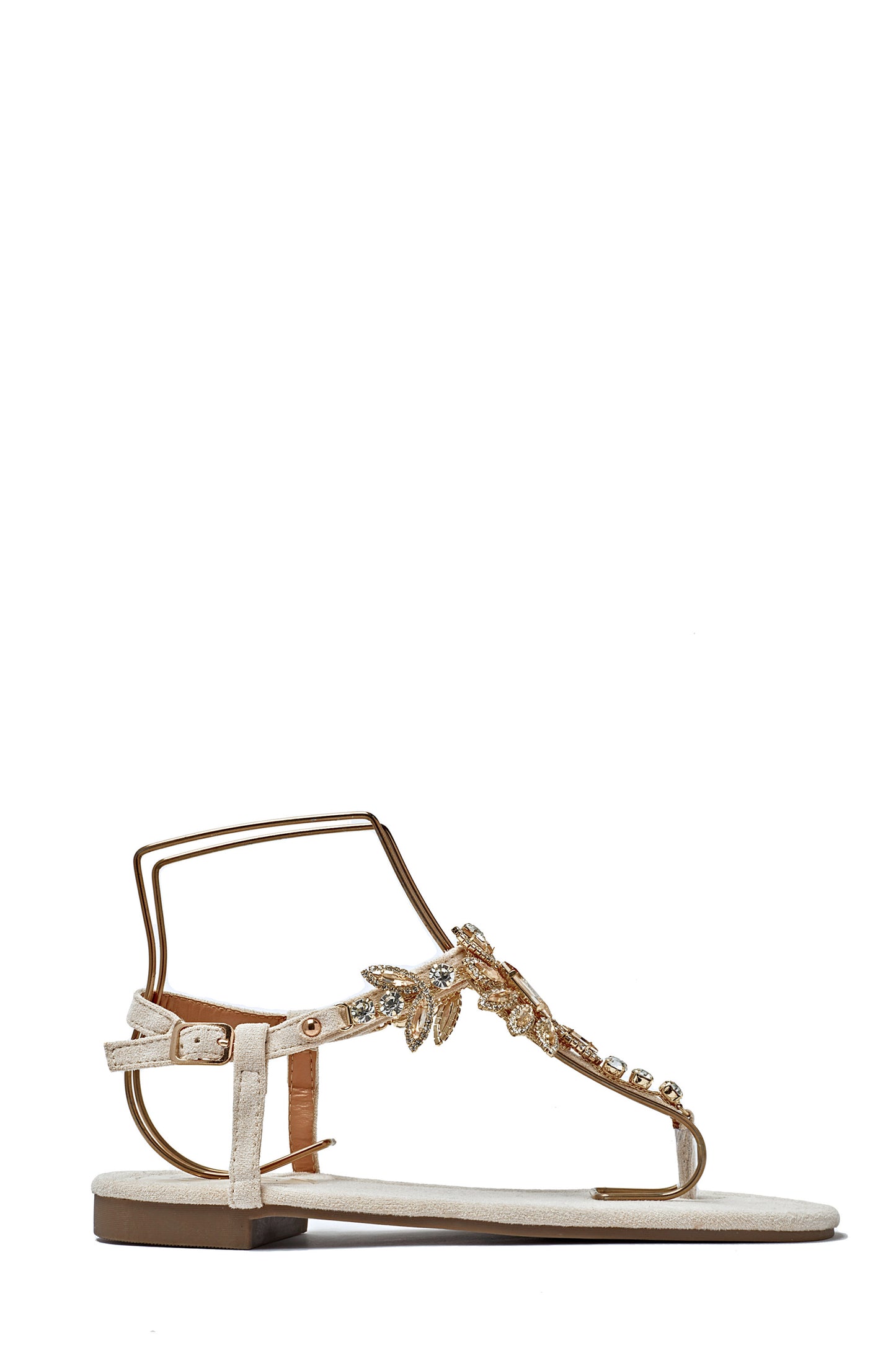 Sandales avec strass beige - Amélia