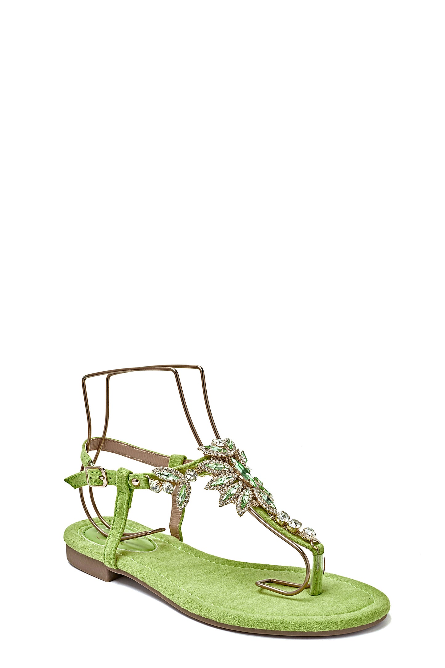 Sandales avec strass vert - Amélia