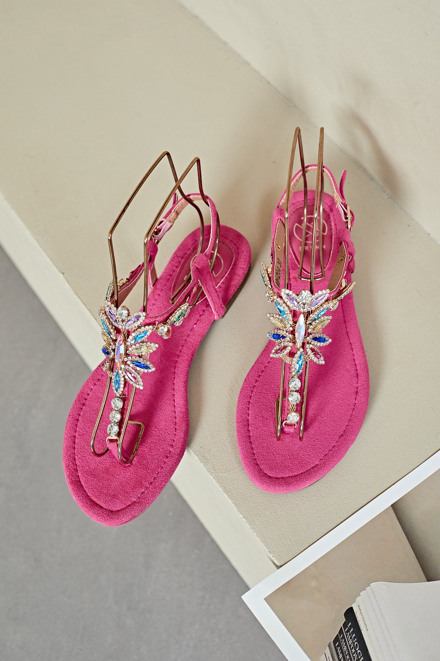Sandales avec strass rose - Amélia