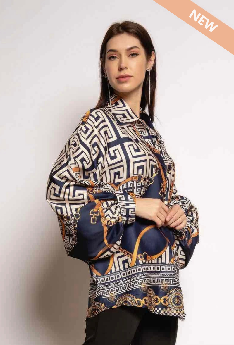 Chemise ample à imprimé abstrait - Evelyn