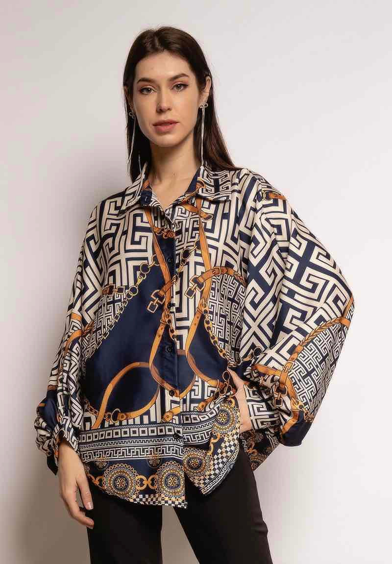 Chemise ample à imprimé abstrait - Evelyn