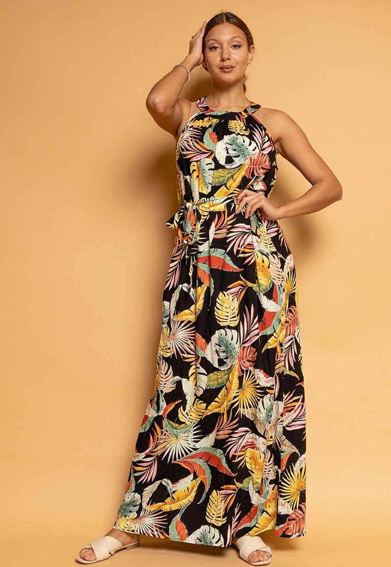 Robe longue avec col rond et dernière pièce disponible - Lara
