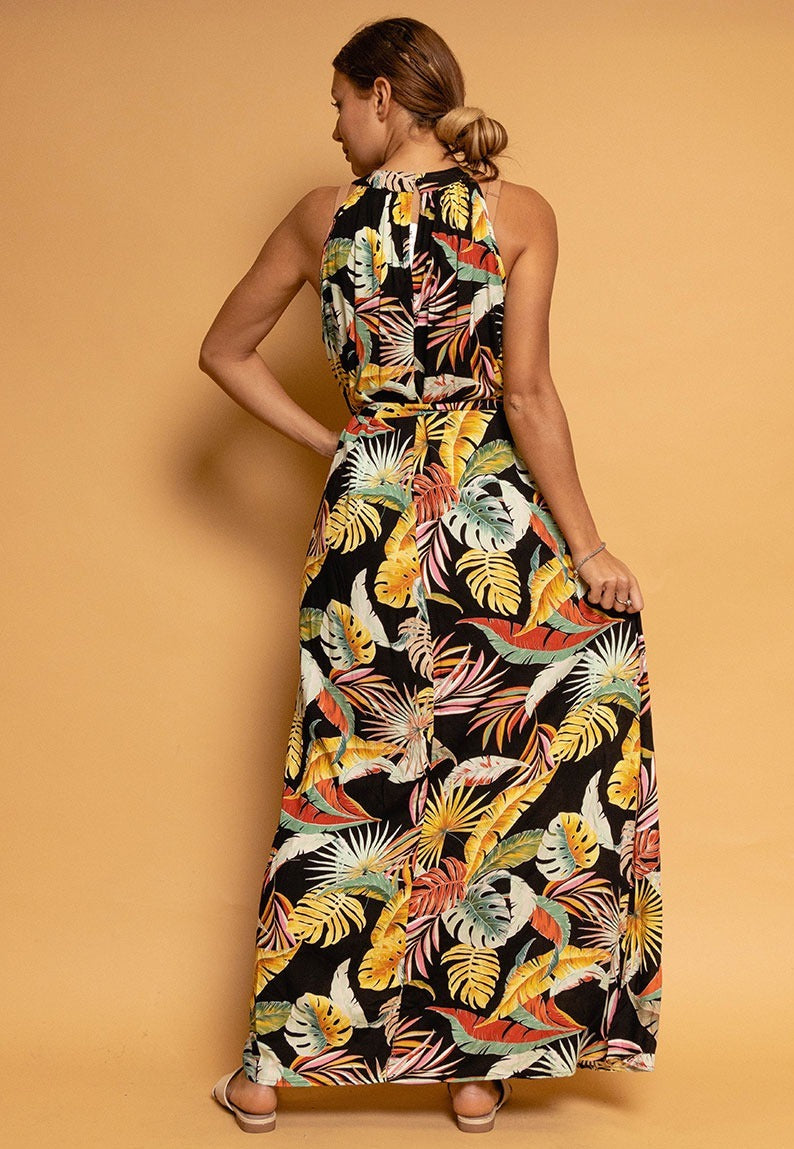 Robe longue avec col rond et dernière pièce disponible - Lara