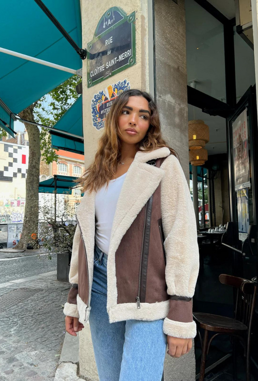 veste en fourrure choco - ancy
