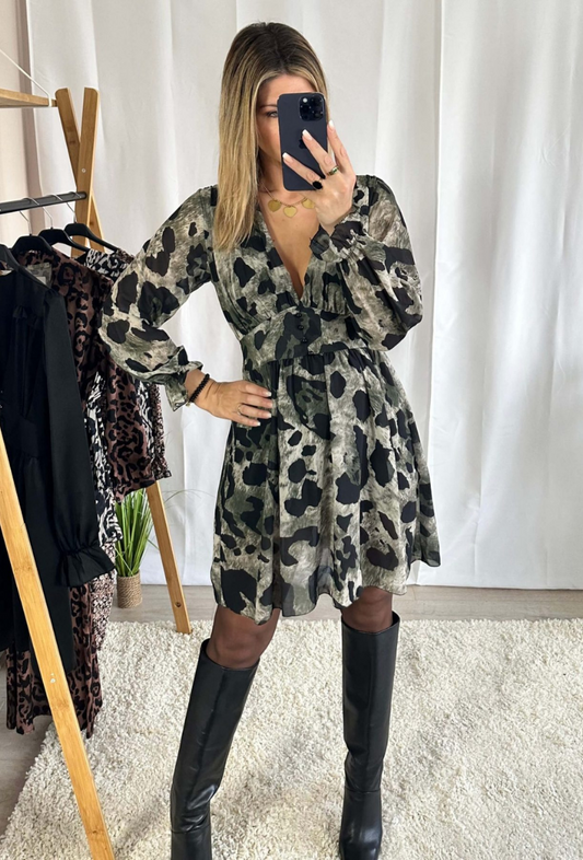 robe courte kaki - wickly
