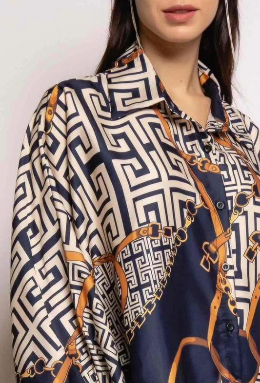 Chemise ample à imprimé abstrait - Evelyn