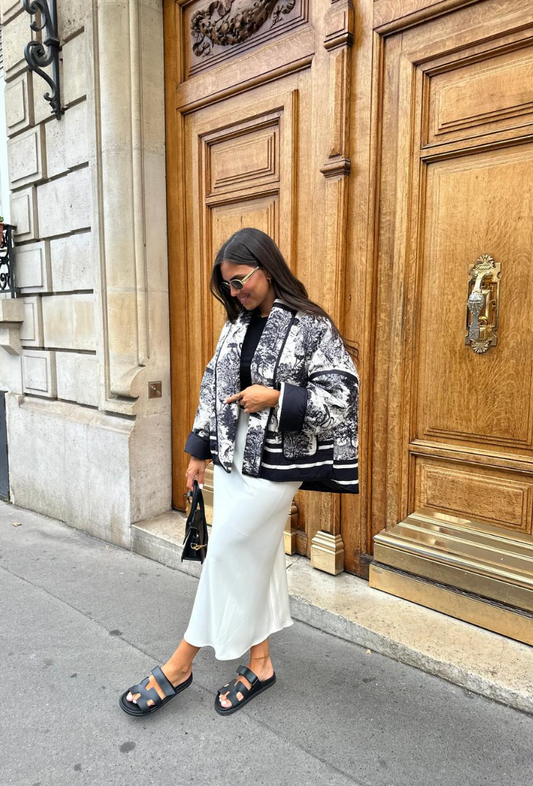 Veste imprimée avec motif noir - Camilla