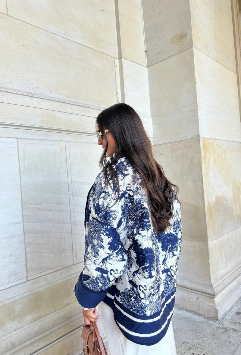 Veste imprimée avec motif bleu - Camilla