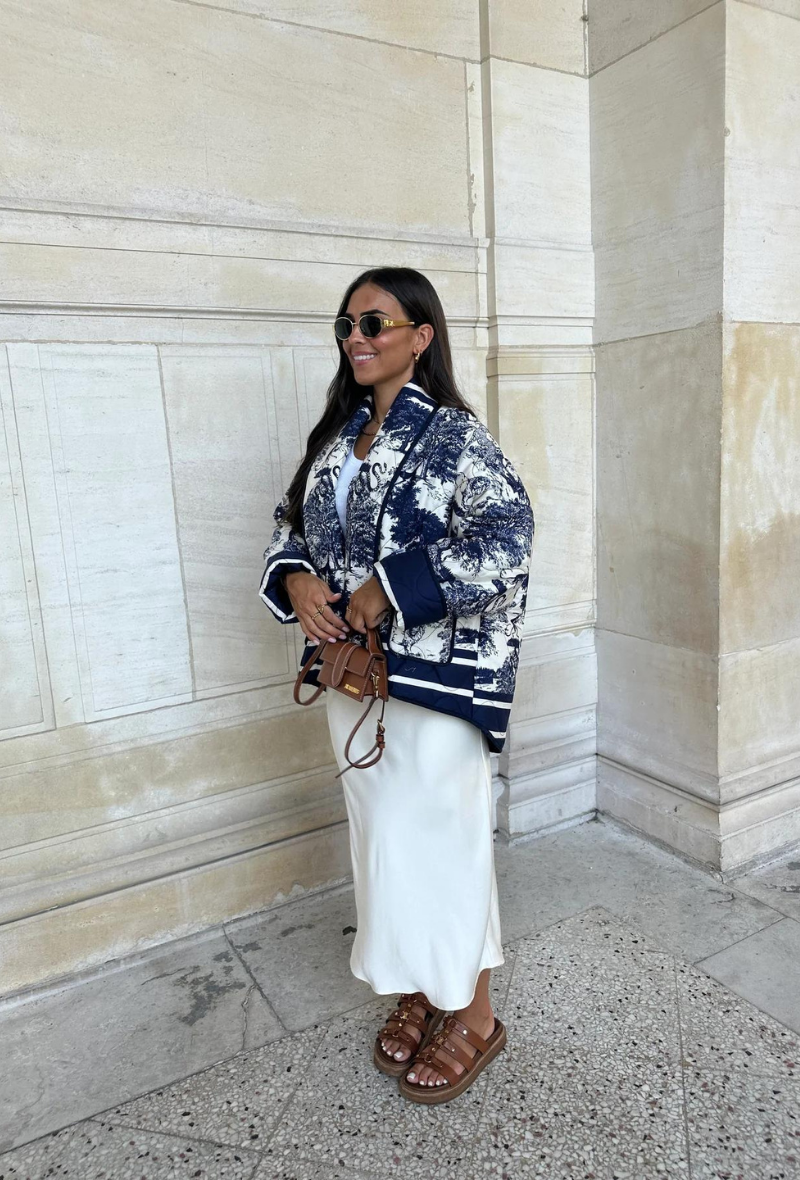 Veste imprimée avec motif bleu - Camilla