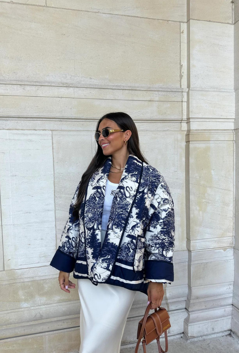 Veste imprimée avec motif bleu - Camilla