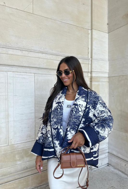 Veste imprimée avec motif bleu - Camilla