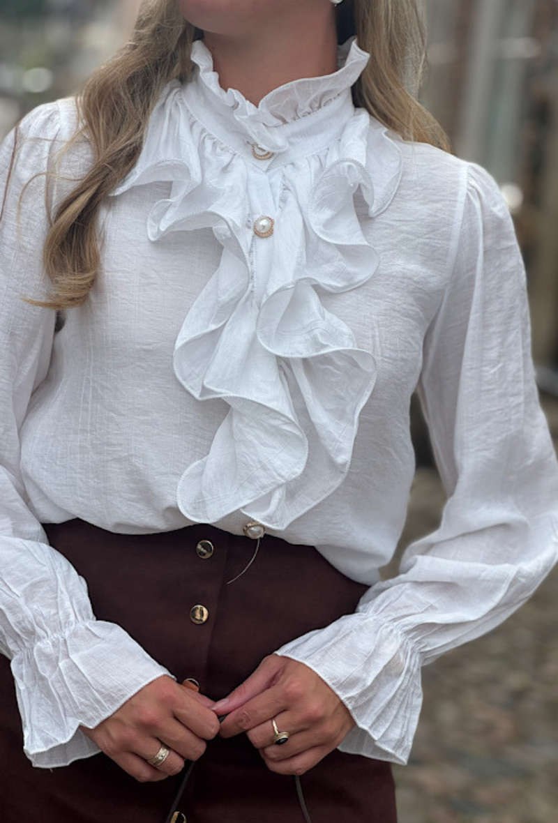 Chemisier jolis boutons en nacre disponible en deux couleurs - Serena