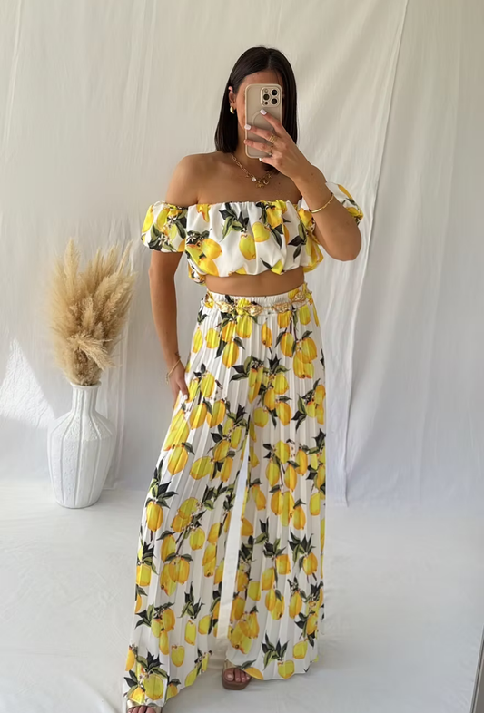 ensemble pantalon palazzo et top - zestéa