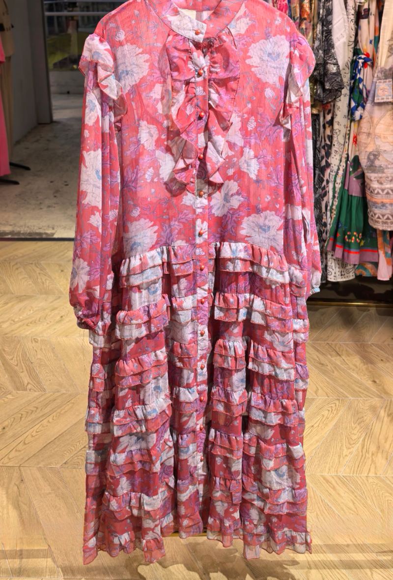 PRÉ-COMMANDE robe longue fleurie rose dernier RÉASSORT - Brittany